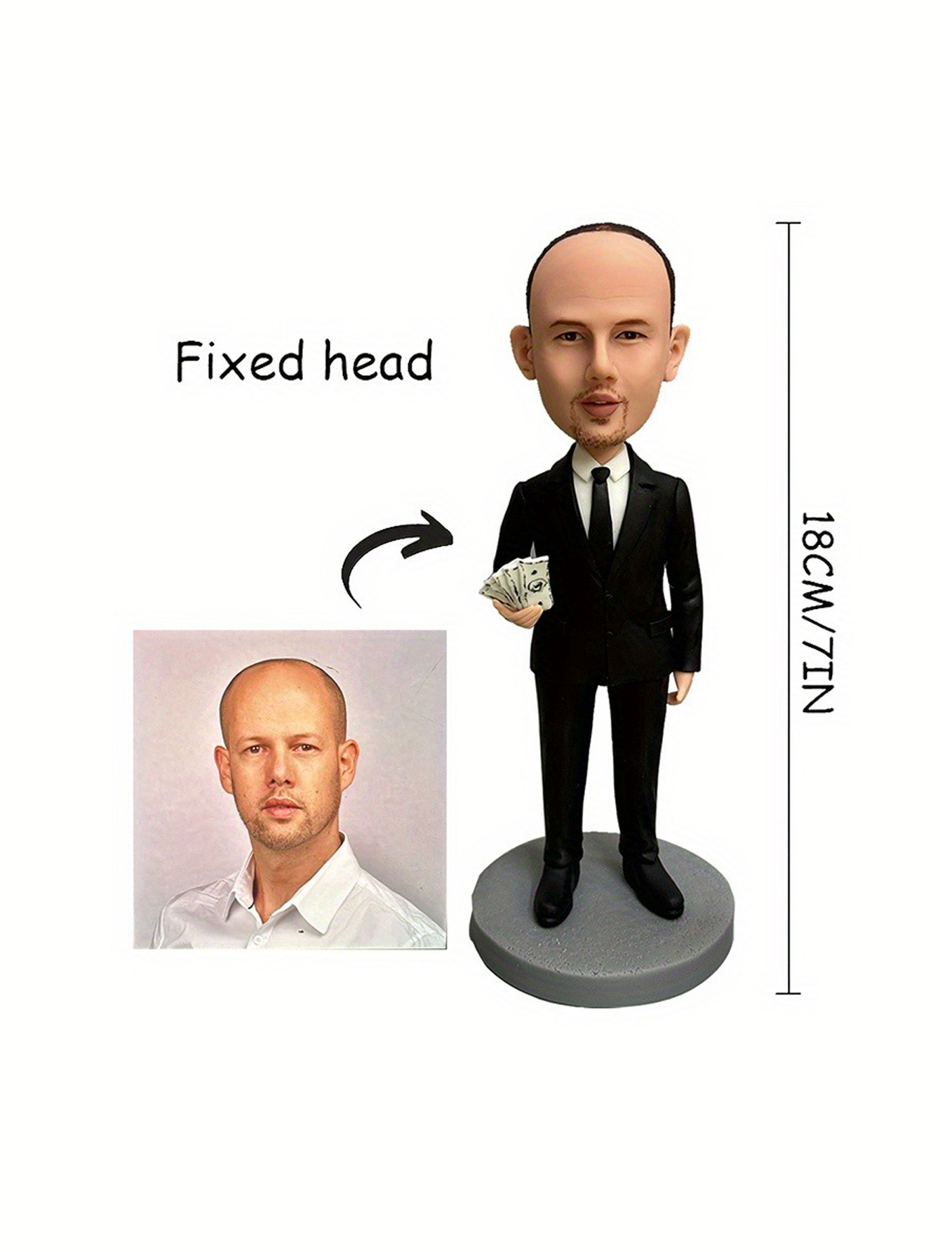 Custom Clay Cartoon Bobblehead Dolls Personalized photo customization with a slightly cartoonish, exclusive private design